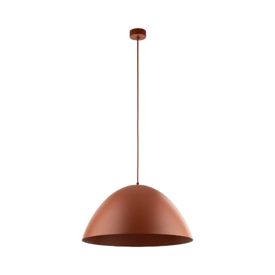 Lampadario da tavolo cupola di metallo 50cm colore mattone